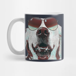 White dog wearing sunglasses Mug
